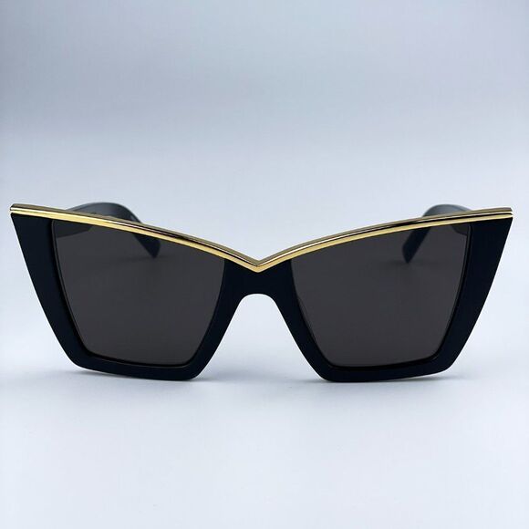 NEW Saint Laurent SL570 001 Black Gold Cat Eye Women Sunglasses - Picture 5 of 16